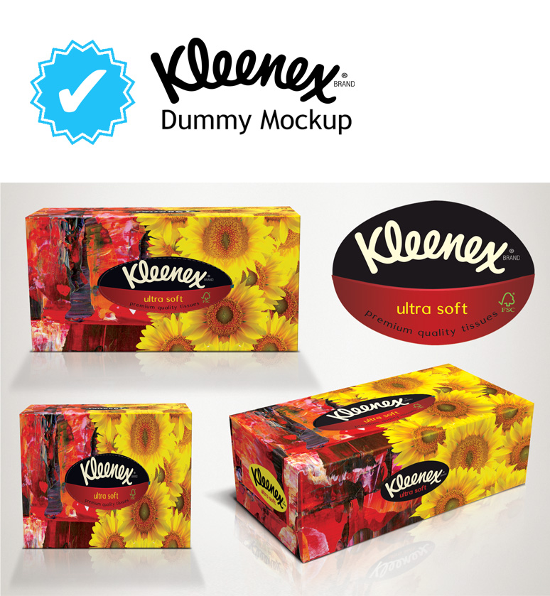 Download Tibex Tissue Box Designs Market Hot Flowers Design For Tissues Box Packaging Plus A Kleenex Tissue Box Dummy Mock Up PSD Mockup Templates